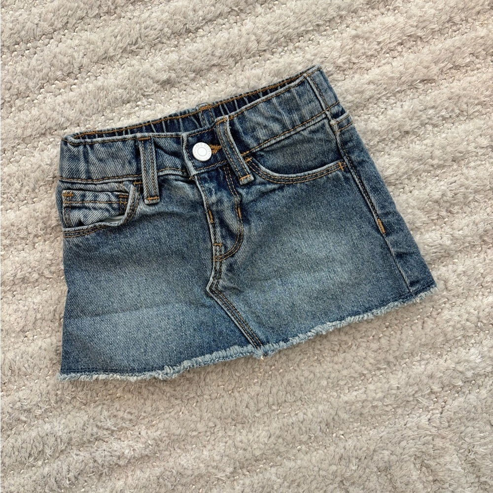 Old Navy Baby Girl Denim Skirt - Size 12-18 Months with Adjustable Waist